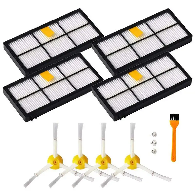 

Accessories for iRobot Roomba 800 & 900 Series Vacuum Cleaner Replacement Parts with 4 x Filters,4 x Side Brushes, 1 x Cleaning