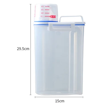Household washing powder storage box Portable large plastic with measuring cup rice storage bottle laundry powder box mx3211054 3