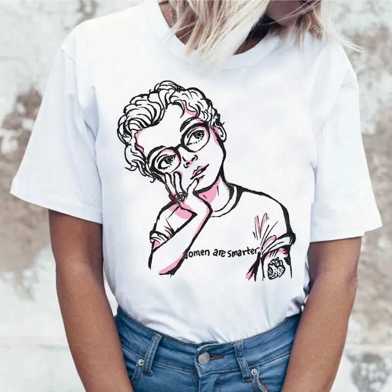 Женская футболка в Корейском стиле Гарри Стайл женская хип хоп 90s Kawaii уличная