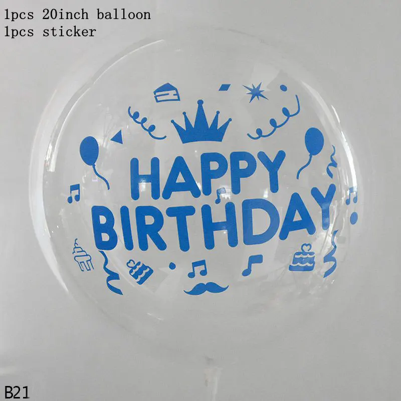 b21-1set balloon 1 шт. 18/20/24/36 дюймов Высокое качество Прозрачный Bobo надувной мяч производитель гелиевый воздух клипсы для воздушных шаров, одежда для свадьбы, дня рождения декора подарки - Цвет: b21-1set balloon