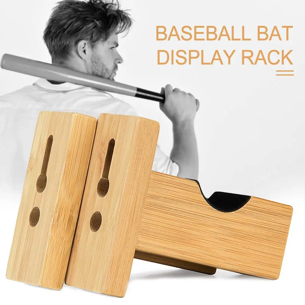 Taco de Beisebol Montado na Parede Bastão de Hóquei Exibição Rack Titular Bambu Exibir Case Colocando Softball Vara 2 Pçs Bat