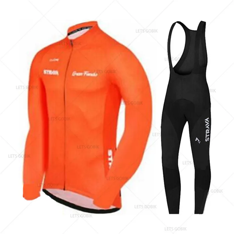 

Spring Autumn Pro Team Cycling Kits Jersey Mens Long Sleeve Cycling Cloth Breathable MTB Cycling Clothing Bicycle 19D Gel Pad