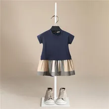 Платья для маленьких девочек; летнее праздничное платье принцессы с короткими рукавами; платье с воротником для куклы; одежда для маленьких девочек