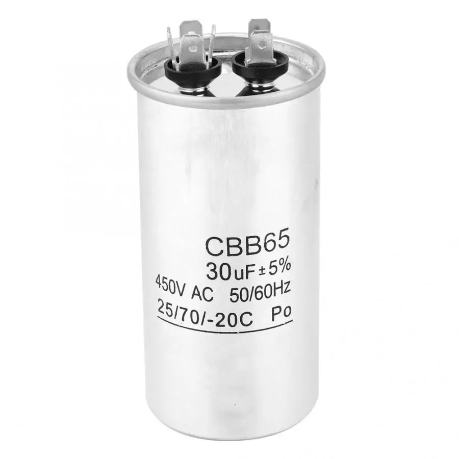 CBB65 30 мкФ 450 в конденсатор электролитический Homopolar для запуска двигателя