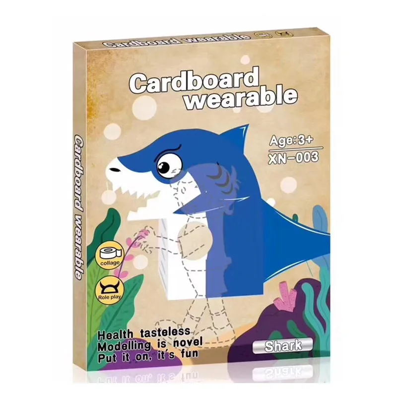 Детские картонные коробки с динозаврами, переносные картонные коробки для одежды, коробка ручной работы, бумажные игрушки для поделок, украшения дома, пазлы для детей, подарки - Цвет: Carton Shark