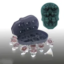 Новая 3D форма, сделай сам, форма черепа, форма для льда, решетка для бара, виски, красное вино, Мягкая силиконовая форма для льда, ведро для льда, питьевые инструменты