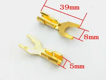 

Copper Speaker Cable Spade Connector Terminal Plug Gold plated