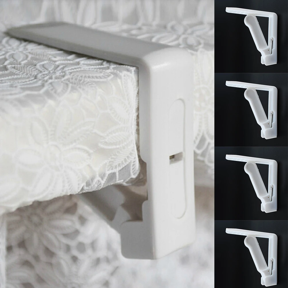 

Tablecloth Clamps Wedding Promenade Table Cover 5.7cm*5.7cm*1.7cm 4pcs Kitchen Accessories PP Board Stable Clips White