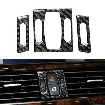 

3Pcs Air Outlet Trim Car Carbon Fiber For BMW 5 Series E60 2004-2010 Durable