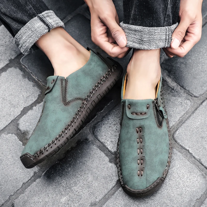 Male Shoes Casual Genuine Leather Loafers Moccasins Slip on