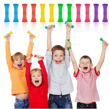 

30Pcs Braided Mesh Tube Toy with Marble Ball Release Anxiety Decompression Toy Stress Relief Games for Children Gadget