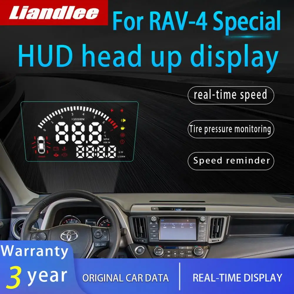 Liandlee для Toyota RAV4~ OBD безопасный экран для вождения автомобиля HUD Дисплей полнофункциональный проектор Refkecting лобовое стекло