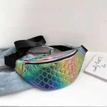 Поясная Сумка для женщин с рисунком рыбьей чешуи, женская сумка-пояс на молнии, сумка-мессенджер, повседневная спортивная Женская нагрудная сумка для телефона, сумка banane