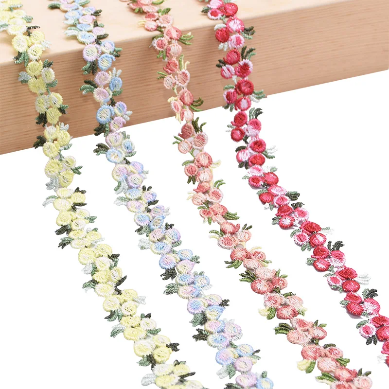 Flower Embroidered Lace Trim Ribbons Fabric Trim DIY Sewing Handmade Craft Materials Clothes Accessories Home Decoration 2Yards lace fabric lace ribbon lace garment accessories lace sewing supplies lace decoration lace accessories lace sewing accessories clothing accessories