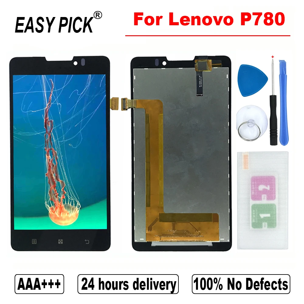 

LCD Display Touch Screen Digitizer Assembly Replacement with frame For Lenovo P780