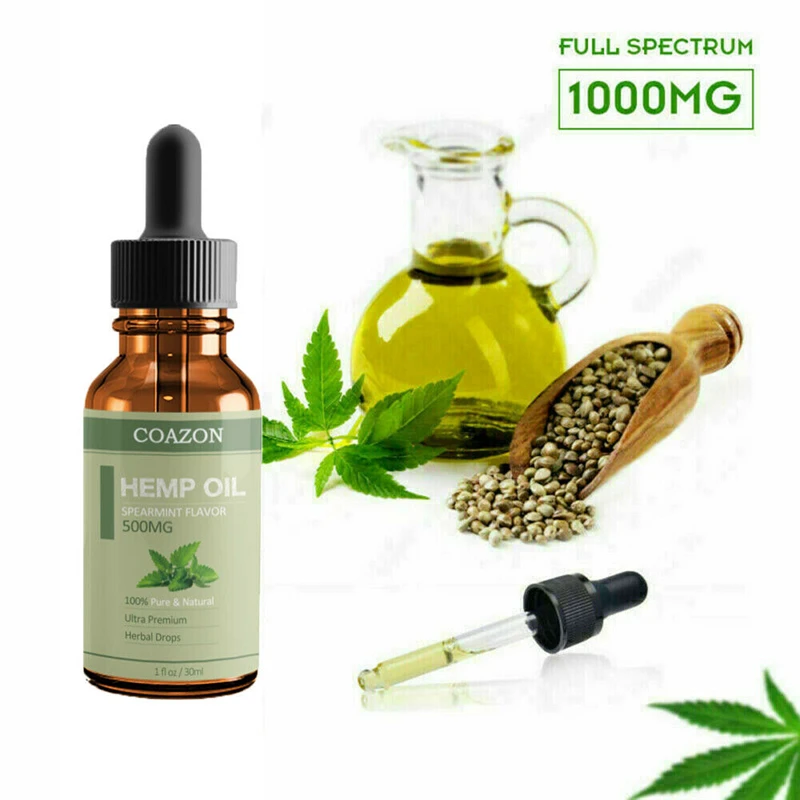 

1000mg&5000mg Organic Essential Oil Natural Hemp Seed Extract Herbal Drops Relieve Stress&Anti Anxiety&Pain Relief Oil Skin Care