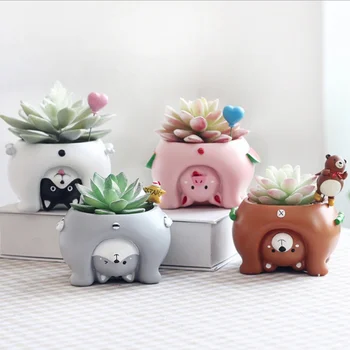 

Flowerpot of Upside down the world Creative new cartoon resin fleshy flower pot ornaments