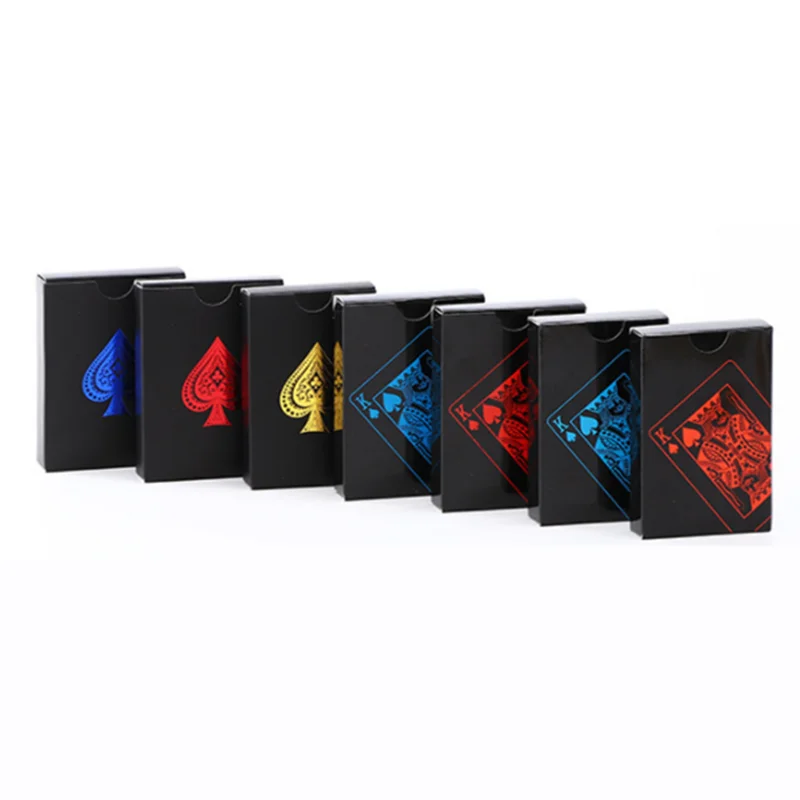 Черные игральные карты набор водонепроницаемый пластик черный красный цвет покер карты классические фокусы инструмент Покер игры подарок покер