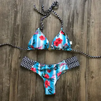 

Swimwear Women Low Waist Floral Bikini Set Bathing Suit Beachwear Swimming Swimsuit Sexy Bandage Push Up Maillot De Bain Femme