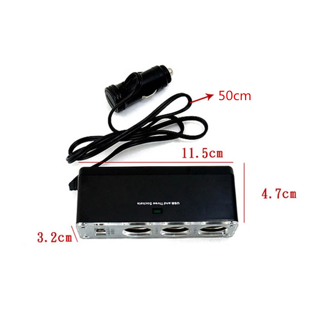 Автомобильный прикуриватель 12 В 24 сплиттер тройник USB адаптер LED для iPad телефона
