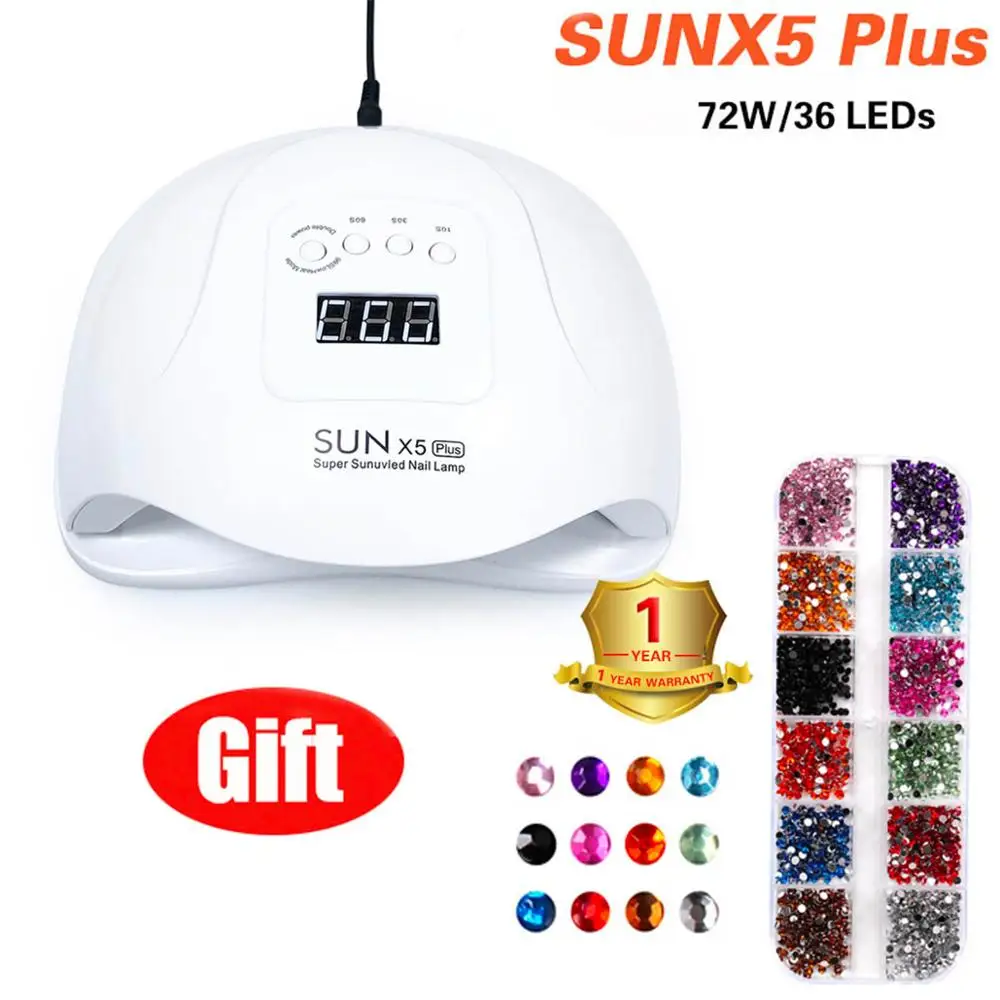 

Led Lamp Nail SUNx5 Plus UV Lamp LCD Display 72W Lamp For Manicure Gel Polish Auto Sensor Timer Hybrid Lamp UV Cabin Nail Dryer