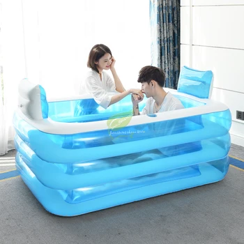 

Foldable Bathtub Inflatable Bath Tub for Adults Keep Warm Swiming Pool Bathtub with Air Pump Bathing Tub