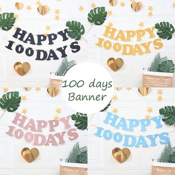 

Happy Birthday Banner Glitter Gold Black Rose Gold Pink Blue Colorful Happy 100 Day Banner Birthday Party Decorations Kids