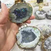 Natural Handmade Storage Agate Geode Necklace Rough Quartz Crystal Earring Rings Box Crystal Stone Women Jewelry Container 2