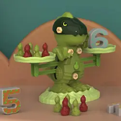 1 conjunto de brinquedo de matemática interessante mini requintado para casa jogando dinossauro balança equilíbrio dinossauro brinquedo de matemática