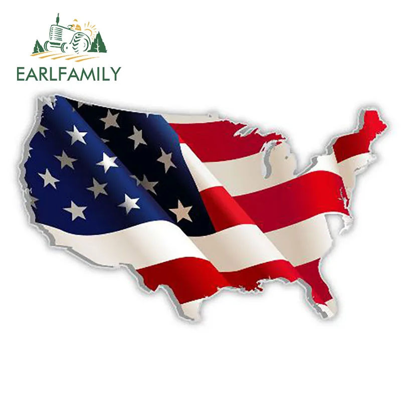 EARLFAMILY 13 см x 8 2 (США) Соединенные Штаты Америки американский флаг карта Декаль для