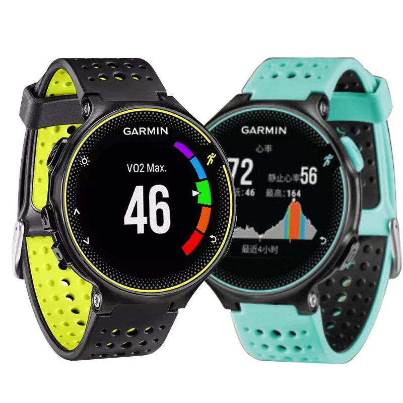 Силиконовый ремешок для часов Garmin Forerunner 220 230 235 620 630 аксессуары для умных часов двойной цвет силиконовый браслет