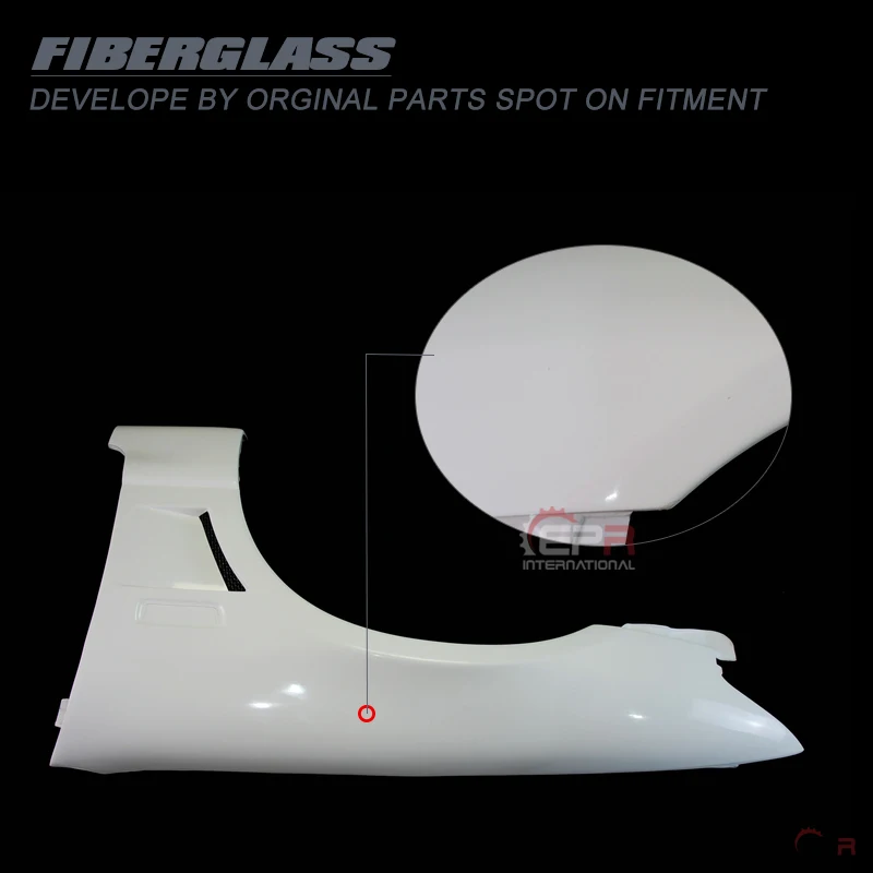 For Nissan Skyline R33 Kouki Late Model Type A Fiberglass Front Vented Fender FRP Fiber Glass Wheel Arch Flare Cover Tuning Kit