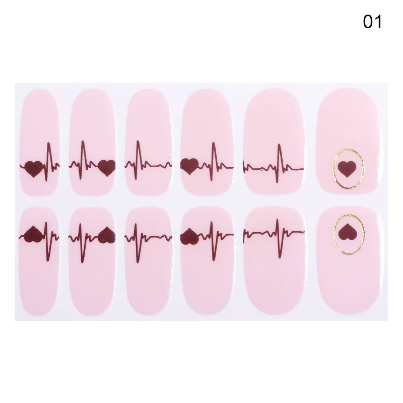 14 шт./Лист Цветы Ногтей Обертывания Красная Роза Nail Art Полный Наклейки BORN PRETTY MDS1013#23251 - Цвет: Pattern 01