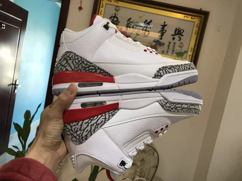 Мужские кроссовки Jordan 3 с высоким берцем в стиле ретро, баскетбольные кроссовки Aj3, белые и красные кроссовки с детонацией Jordan 3 QS Katrina 136064-116