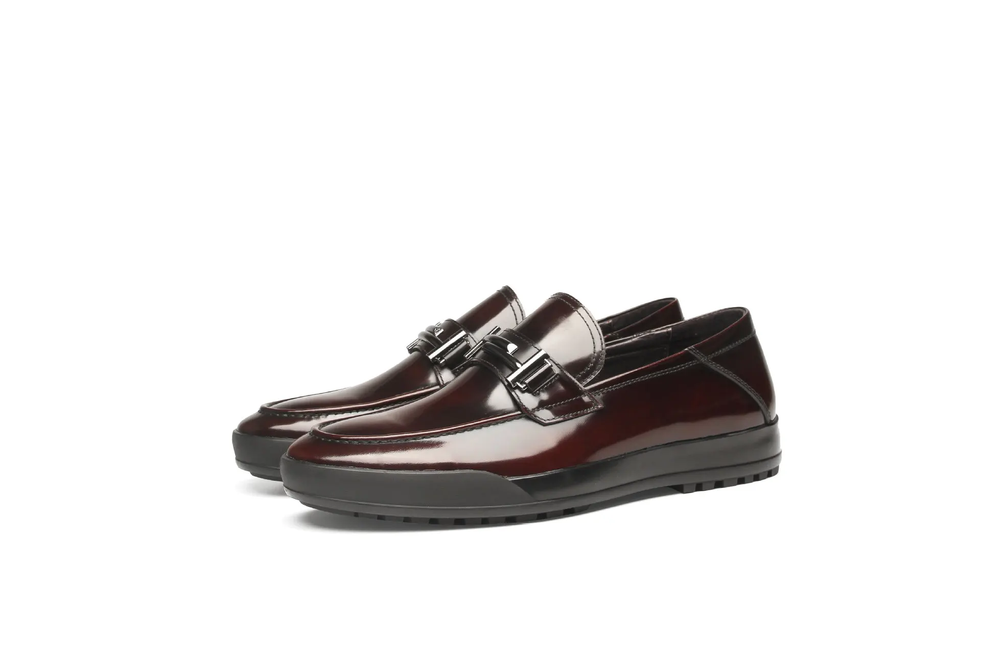 

Men's Leather Shoes Business Casual Patent Cowhide Shoes Comfortable Oxfords Round Toe Leather British Style