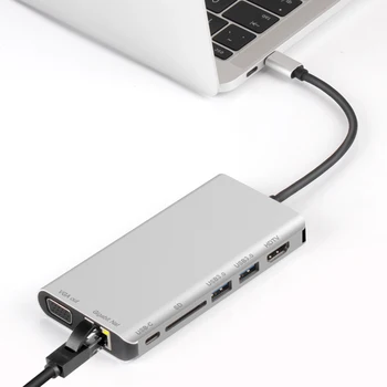 

Portable PD Charging USB 3.0 USB Type C HUB Converter Sufficient Enduring Ruggedness HDMI VGA Cards Readers