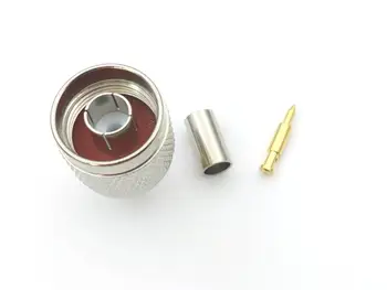 

1000PCS brass N male plug crimp For RG58 RG142 LMR195 RG400 Cable Straight RF connector