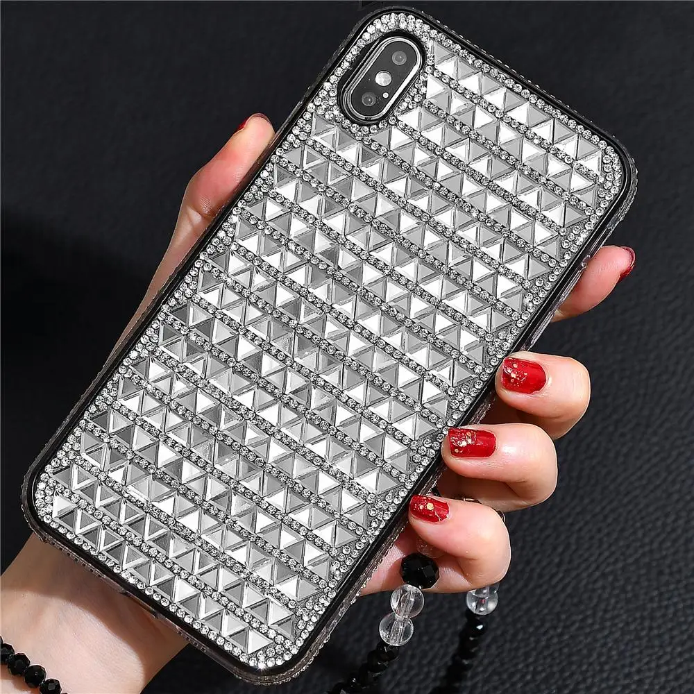 Сексуальный блестящий чехол со стразами для телефона iPhone 11 Pro X XS Max XR 8 7 6 6s Plus, мягкая силиконовая Бриллиантовая задняя крышка