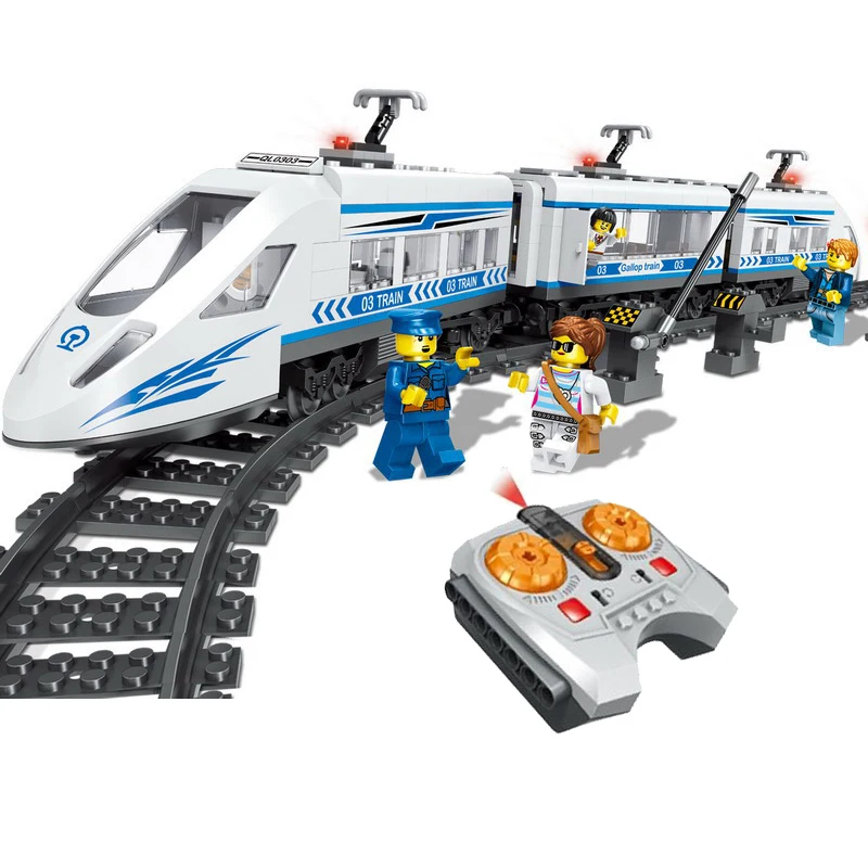 

583Pcs City Remote Control The High-Speed Passenger Train Model Building Blocks Enlighten Action Figure Toys For Children