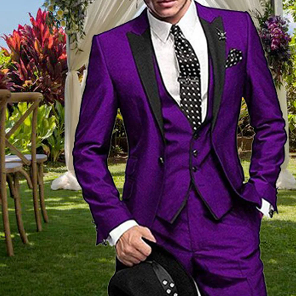 purple wedding suits for groom