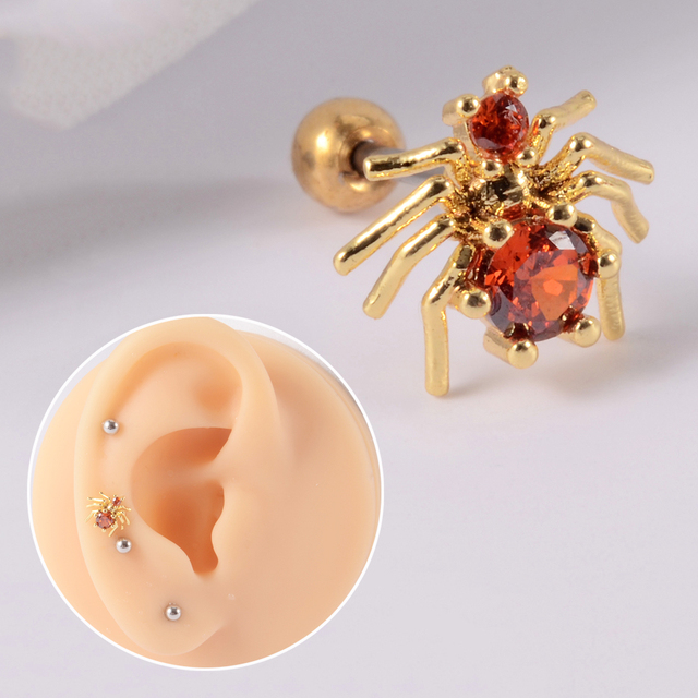 361L Surgical Steel Cz Ear Tragus Cartilage Crystal Lightning Snake Lobe Earrings Helix Earring Barbell Piercing Jewelry 20G