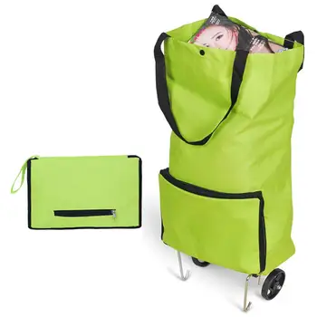 

Foldable Bag Home With Wheels Large Capacity Oxford Cloth Multifunction Portable Organizer Tug Package Shopping Cart