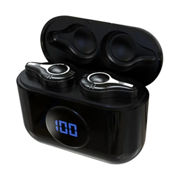 

TWS 5.0 Bluetooth Earphone SE-16 Waterproof Hands-Free Earphone Sport Earbuds with Digital Display Charging Box (Black)