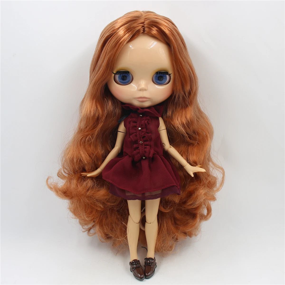 Ледяная фабрика Blyth кукла licca игрушка платье красное платье винного цвета