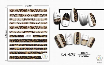 

5 sheet 15 type Colorful Japanese Nail Stickers Designs Gummed 3D Nail Art Stickers Decals Makep Art Decorations CA-406-420