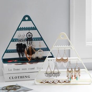 

Earring storage rack jewelry storage box triangle hanging display stand solid color convenient display products fashion cute