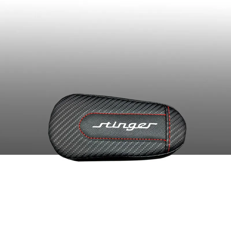 Автомобильный Стайлинг для Kia Stinger, 1 шт., углеродное волокно, кожа, подушка для ног, наколенник, подлокотник, Накладка для интерьера, автомобильные аксессуары - Название цвета: style 1