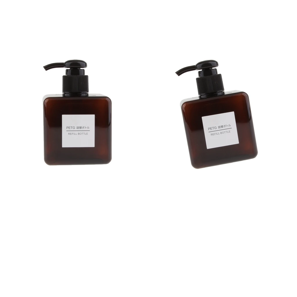 2Pcs Bottle Dispenser Soap Foam Foaming Pump Suds Plastic Travel Brown 250ml