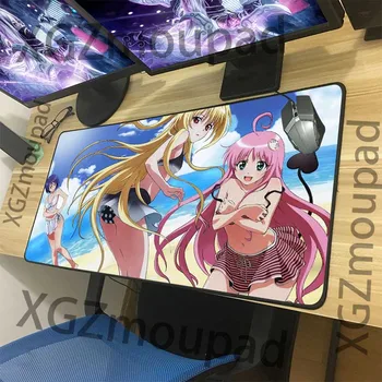 

XGZ Manga Beach Scenery Sexy Swimsuit Large Game Mouse Pad Black Lock Edge Internet Cafe Office Computer Desk Mat Non-slip Xxl