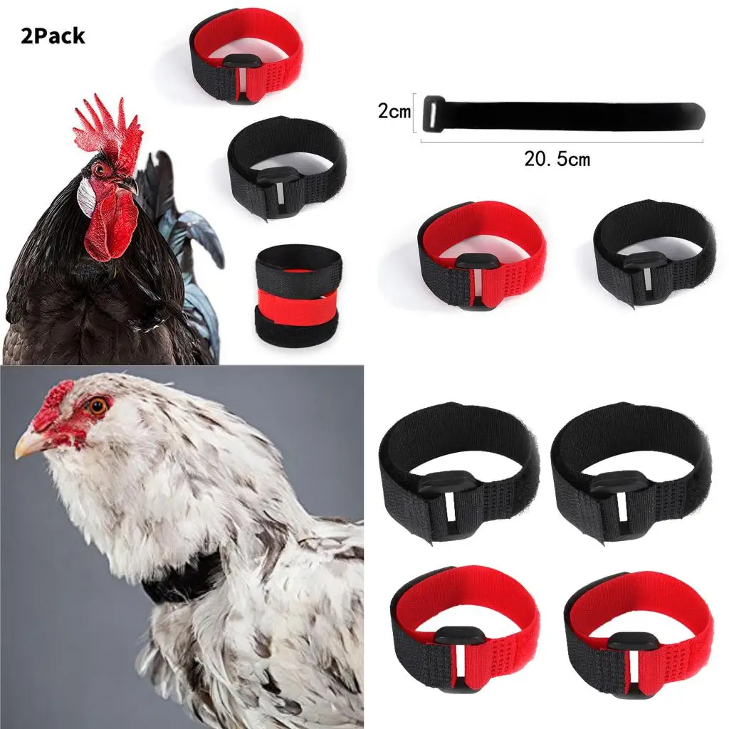 2pcs No Crow Collar for Roosters No Crowing Belt Neckband Poultry Supplies Anti Crow Rooster Collar No Noise